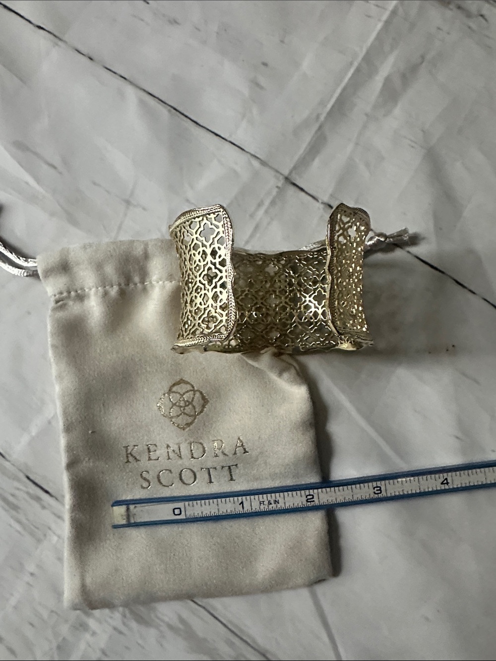 Kendra Scott Gold Filigree Open Cuff Bracelet - Picture 4 of 7